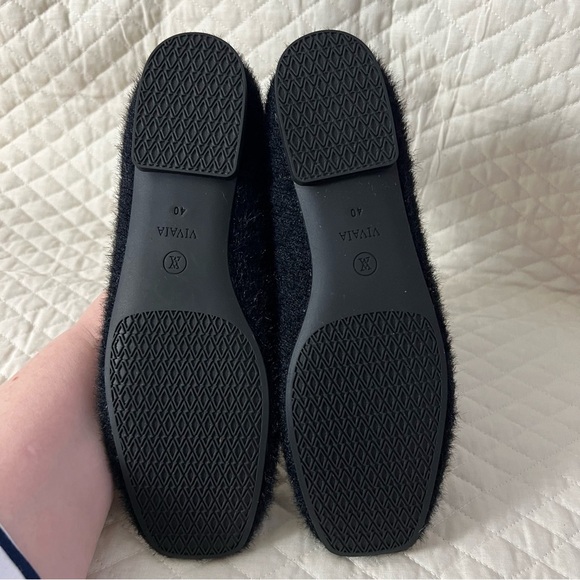 VIVAIA Margot 2.0 Square Toe Black Faux Fur Minx-Knit Flats Lux Comfort US 9 NEW - Picture 12 of 14